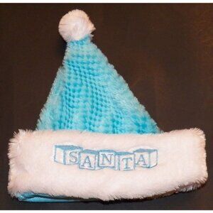 Santa Hat Baby Infant Newborn Boys Girls Blue White Cap Christmas Holiday 0-6 Mo